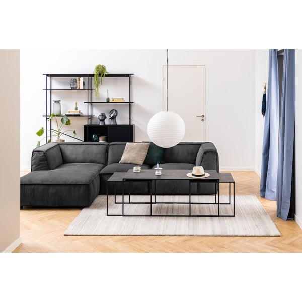 Stoliki z blatem w dekorze marmuru w kolorze matowej czerni zestaw 3 szt. 60x120 cm Infinity – Actona-image-1