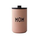 Różowy/beżowy kubek termiczny 350 ml Mom – Design Letters