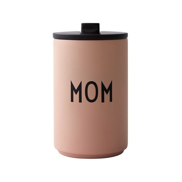 Różowy/beżowy kubek termiczny 350 ml Mom – Design Letters