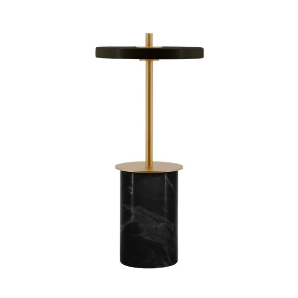Czarna marmurowa lampa stołowa LED ze ściemniaczem i metalowym kloszem (wysokość 25,5 cm) Asteria Move Mini – UMAGE-image-3
