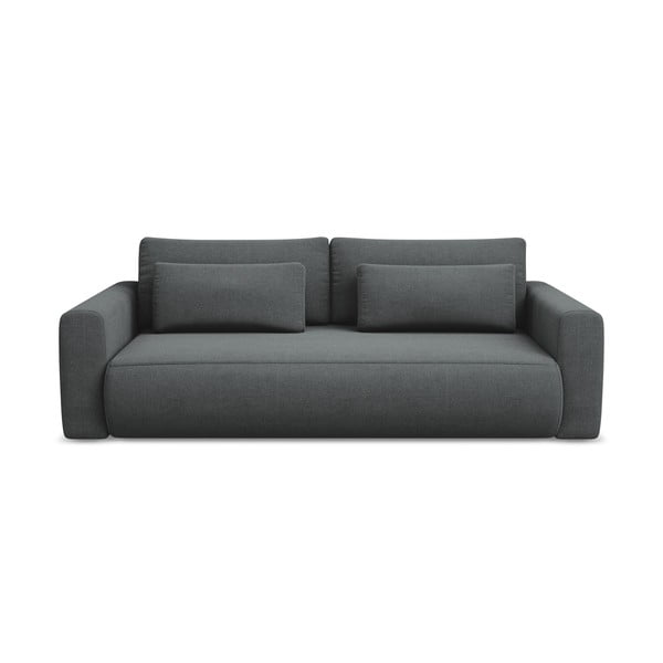 Ciemnoszara rozkładana/ze schowkiem sofa 238 cm Kapua – Makamii