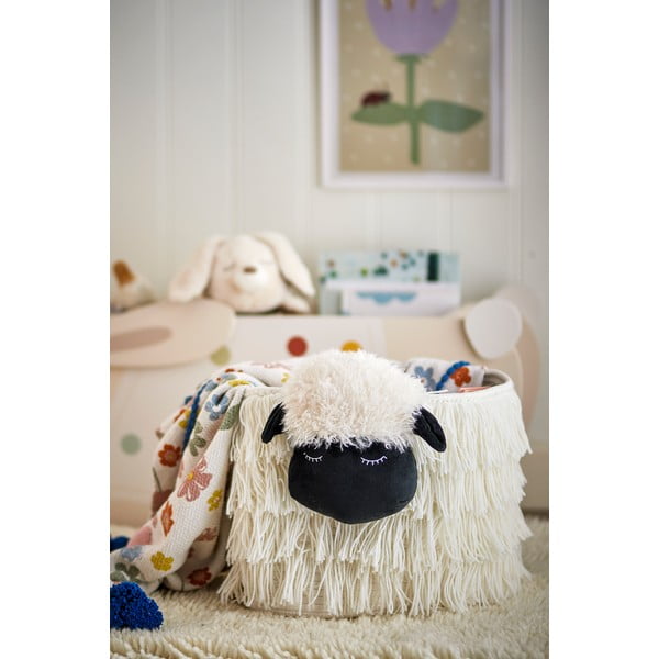 Biały tekstylny dziecięcy kosz na zabawki 40x25x30 cm Dolly – Bloomingville Mini-image-1