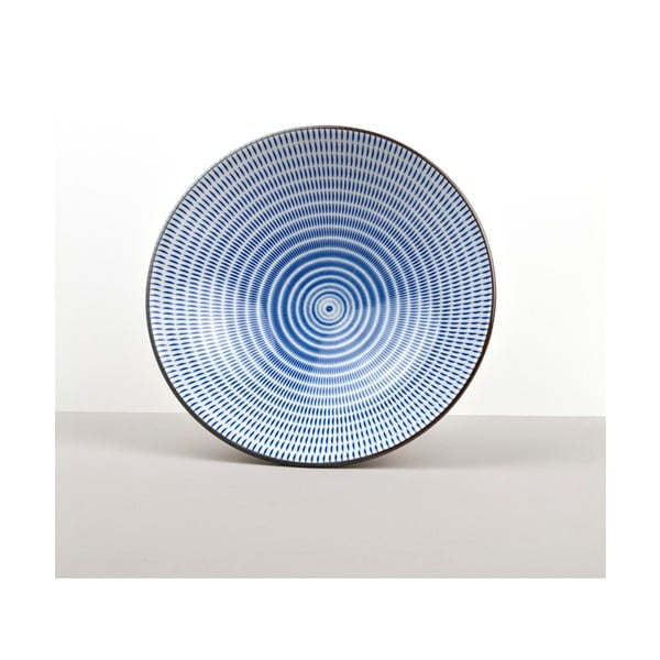 Niebieska miska z ceramiki Made In Japan, ⌀ 24 cm