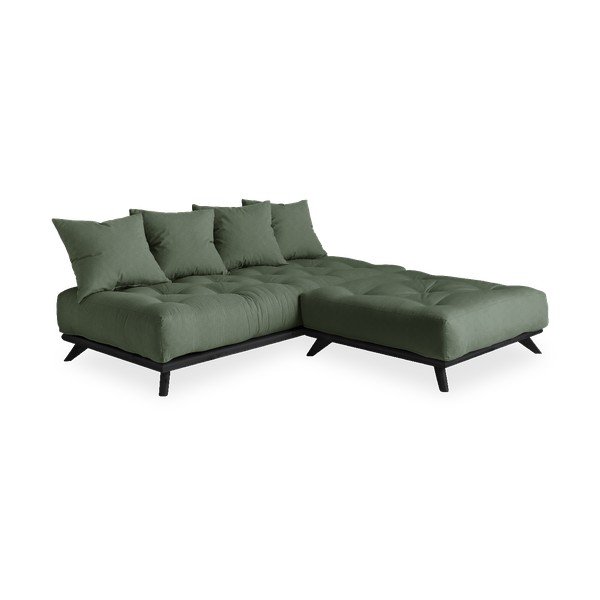 Sofa z zielonym obiciem Karup Design Senza Black/Olive Green-image-3