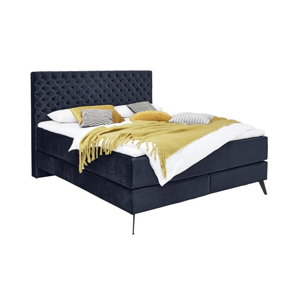 Ciemnoniebieske łóżko boxspring 160x200 cm La Maison – Meise Möbel