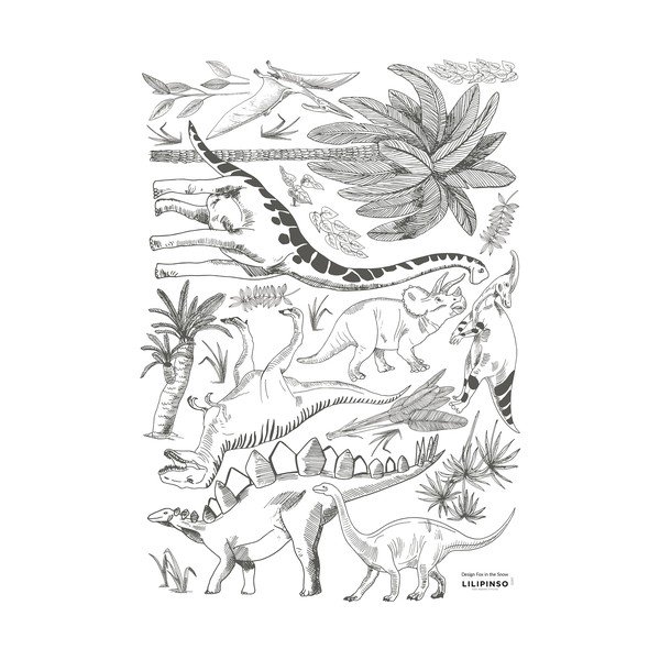 Naklejki dziecięce 30x42 cm Dinosaurs & Plants – Lilipinso