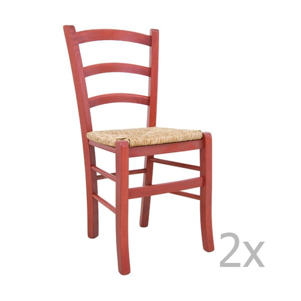 Zestaw 2 krzeseł Castagnetti Lavagna, czerwone