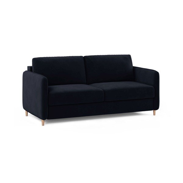 Niebieska aksamitna sofa do spania 184 cm – Micadoni -image-2