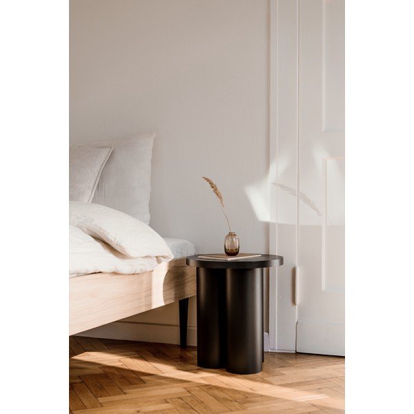 Czarne łóżko dwuosobowe z płyty wiórowej bez zagłówka ze stelażem 160x200 cm Streiko – noo.ma-image-4