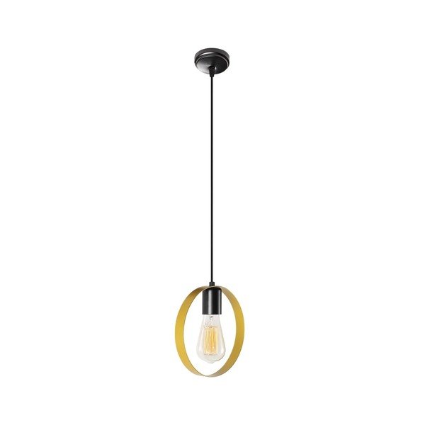 Czarna metalowa lampa wisząca w złotym kolorze Opviq lights Simeon-image-2