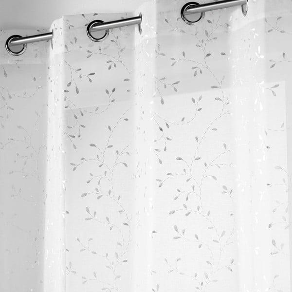 Firanka z woalu w biało-srebrnym kolorze 140x240 cm Floressia – douceur d'intérieur-image-1