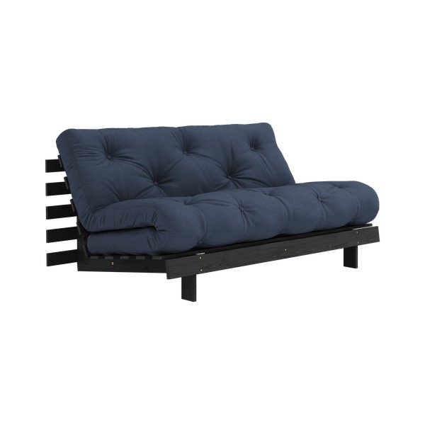 Ciemnoniebieska rozkładana sofa 160 cm Roots Black Night – Karup Design