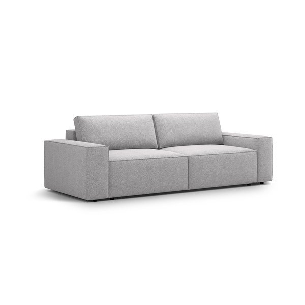 Jasnoszara rozkładana sofa z materiału bouclé 247 cm Jodie – Micadoni Home-image-2