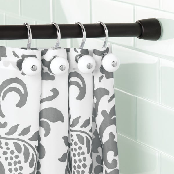 Regulowany czarny drążek na zasłonę prysznicową iDesign Cam, dł. 66-107 cm-image-2