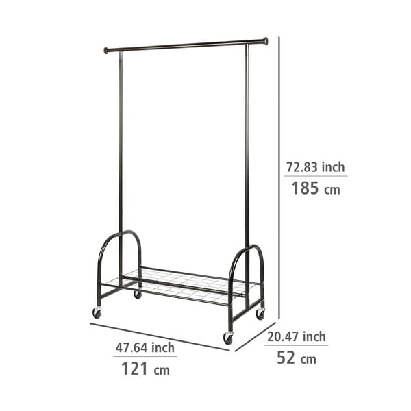 Czarny wieszak na ubrania Wenko Profi-image-4