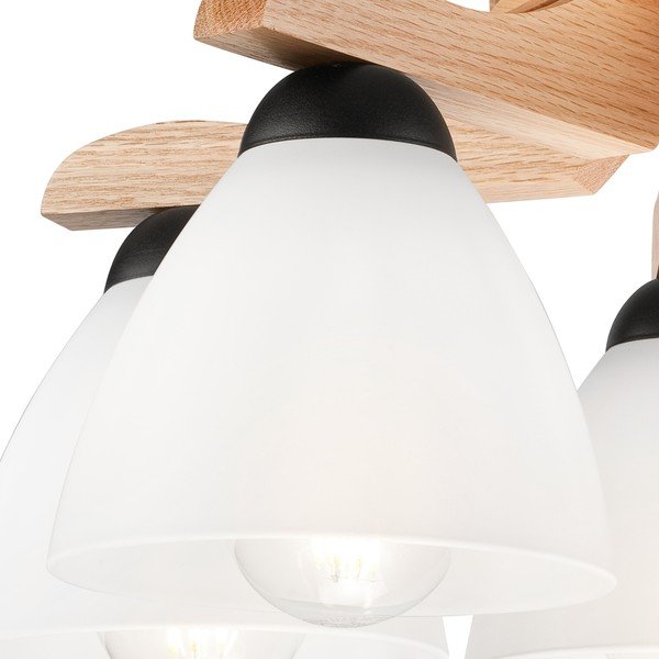 Biała lampa sufitowa ze szklanym kloszem ø 16 cm Andreas – LAMKUR-image-3