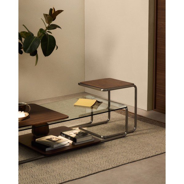 Stolik w dekorze orzecha 42x42 cm Tarsel – Kave Home-image-1