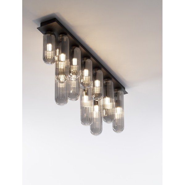 Szara szklana lampa sufitowa ze szklanym kloszem 10x72 cm Gustave – Nova Luce-image-3
