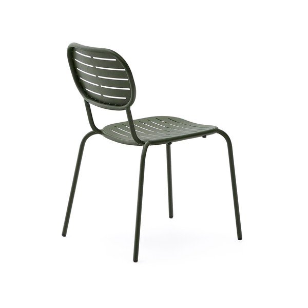 Ciemnozielone metalowe krzesło ogrodowe Brai – Kave Home-image-4