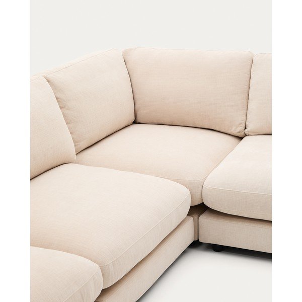 Beżowy narożnik z tkaniny szenilowej Gala – Kave Home-image-4