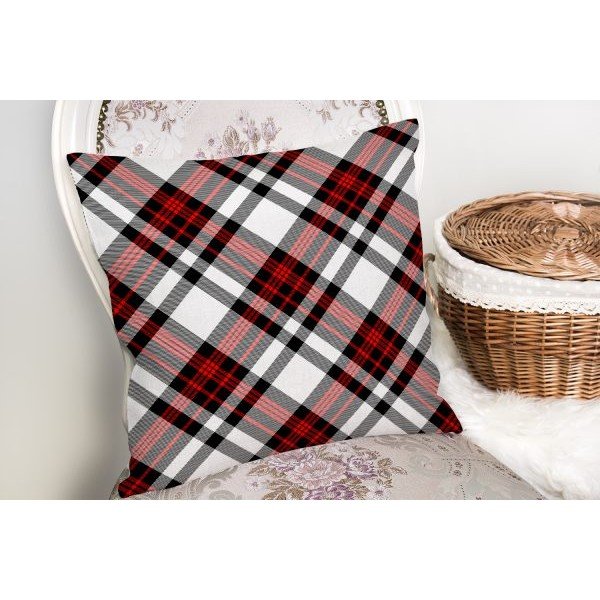 Czerwono-szara dekoracyjna poszewka na poduszkę Minimalist Cushion Covers Flannel, 35x55 cm-image-2