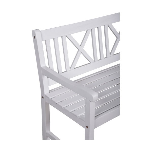 Biała drewniana ławka ogrodowa Malmö – Garden Pleasure-image-1