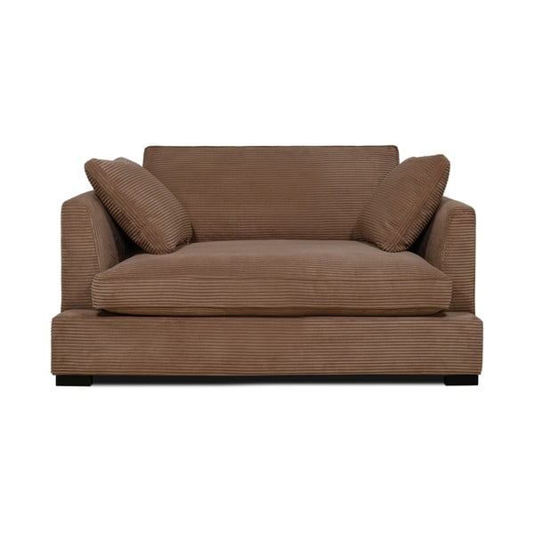 Jasnobrązowa sztruksowa sofa 132 cm Mobby – Scandic