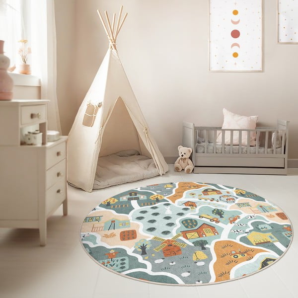 Dziecięcy dywan do zabawy odpowiedni do prania ø80 cm Farmer's Life – Mila Home-image-2