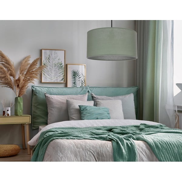 Zielona lampa wisząca z tekstylnym kloszem ø 40 cm Shanti – Candellux Lighting-image-2