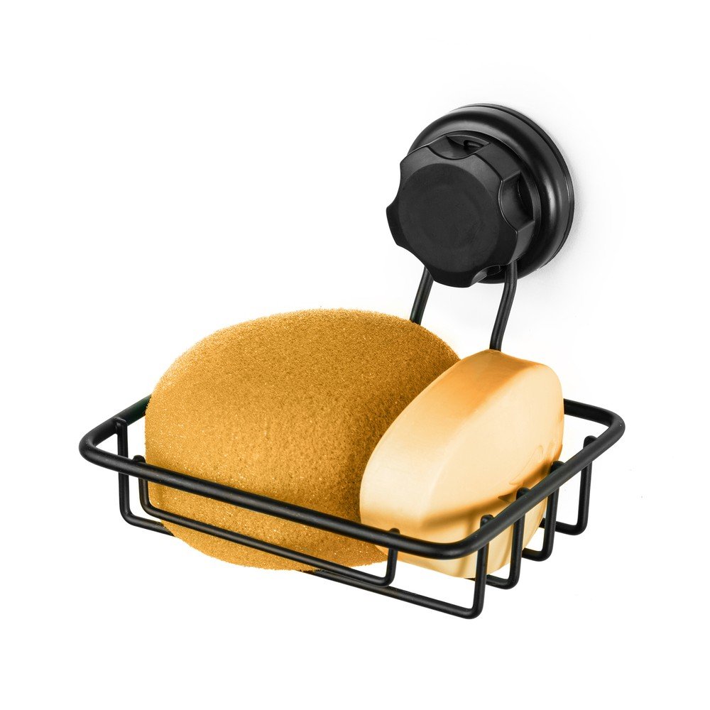 Czarna samoprzylepna mydelniczka Compactor Bestlock Black Soap & Sponge Holder (zdjęcie 6)