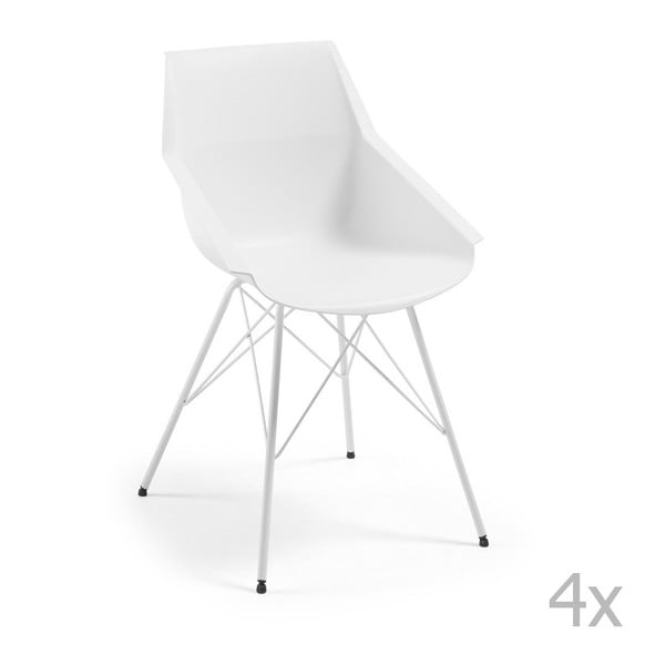 Zestaw 4 białych krzeseł jadalnianych La Forma Kunn