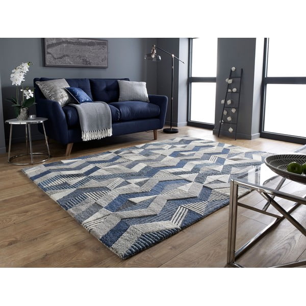 Niebieski wełniany dywan Flair Rugs Asher, 160x230 cm-image-2