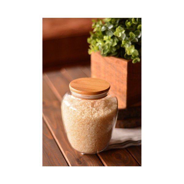 Szklany pojemnik z bambusowym wieczkiem Bambum Rella Small-image-1