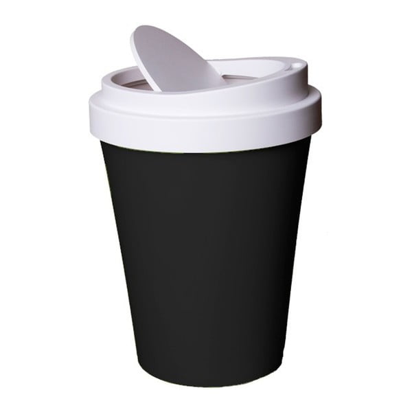 Czarno-biały kosz na śmieci Qualy&CO Coffee
