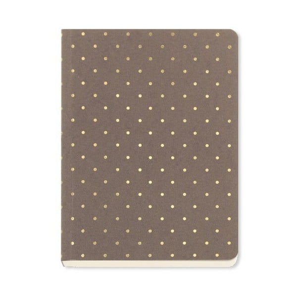 Notes A6 Go Stationery Gold Polka Taupe