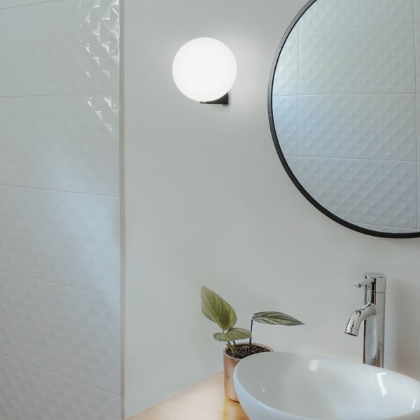 Czarny kinkiet SULION Obi, ø 15 cm-image-1