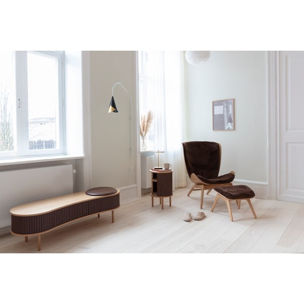 Szaro-brązowa szafka pod TV w dekorze dębu 140x40 cm Audacious – UMAGE-image-1