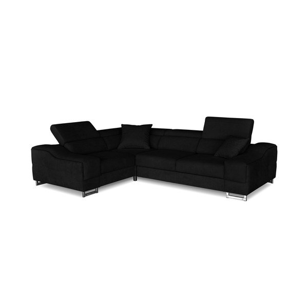 Czarny rozkładany narożnik lewostronny Windsor  & Co. Sofas Kappa-image-1