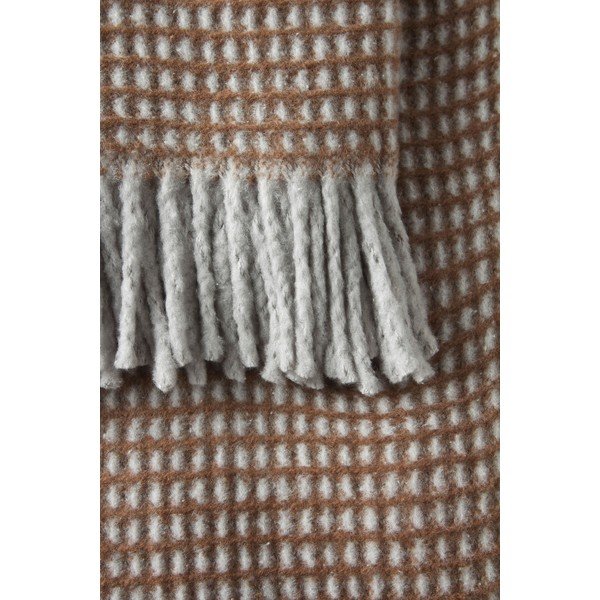 Brązowy koc z mieszanki bawełny 140x180 cm Uniwaffle – Euromant-image-1
