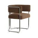 Brązowy metalowy fotel jadalniany z podłokietnikami Adante – Light & Living