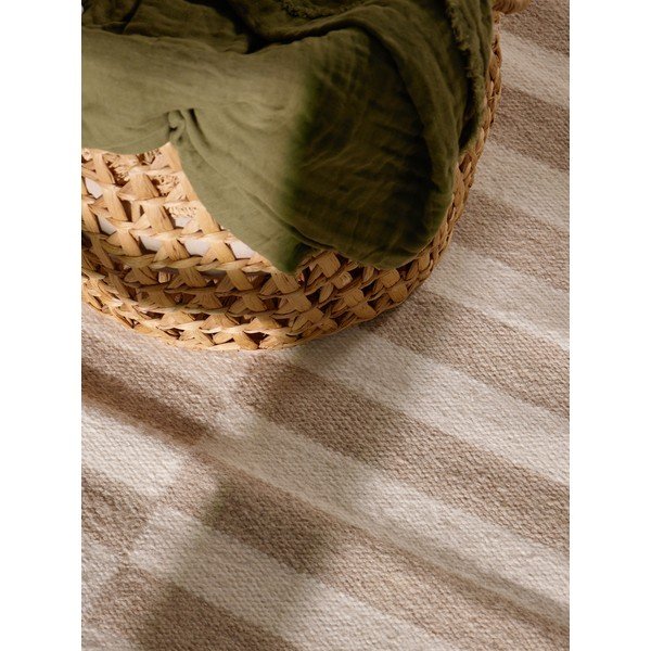 Biały/jasnobrązowy wełniany chodnik dwustronny/tkany ręcznie 80x200 cm Vika – Hanse Home-image-3