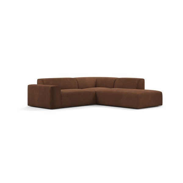 Brązowy sztruksowy narożnik Marie Claire Home Karen, 260 cm, prawostronny-image-2