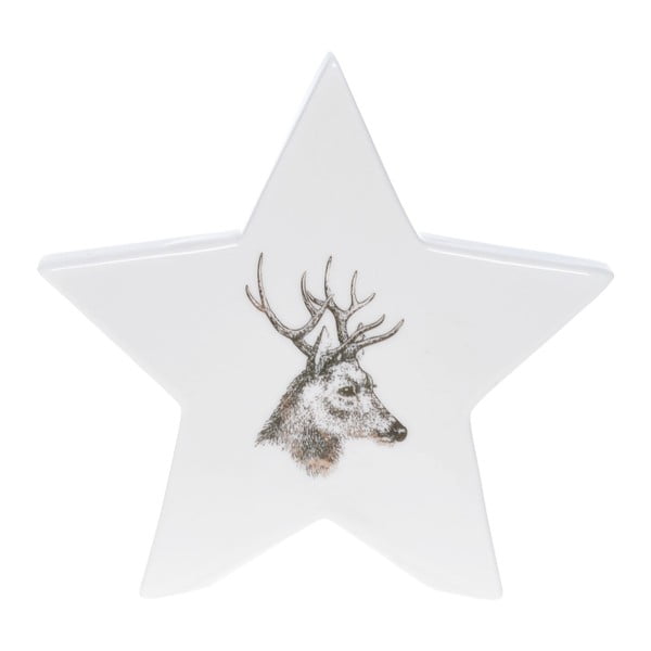 Biała ceramiczna gwiazdka Ewax Deer, wys. 12 cm