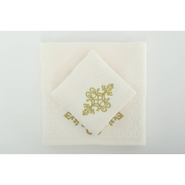 Komplet 2 ręczników Isle Cream Gold, 30x50 cm/50x90 cm