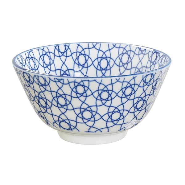Niebieska miseczka porcelanowa na ryż Tokyo Design Studio Stripe, ⌀ 12 cm