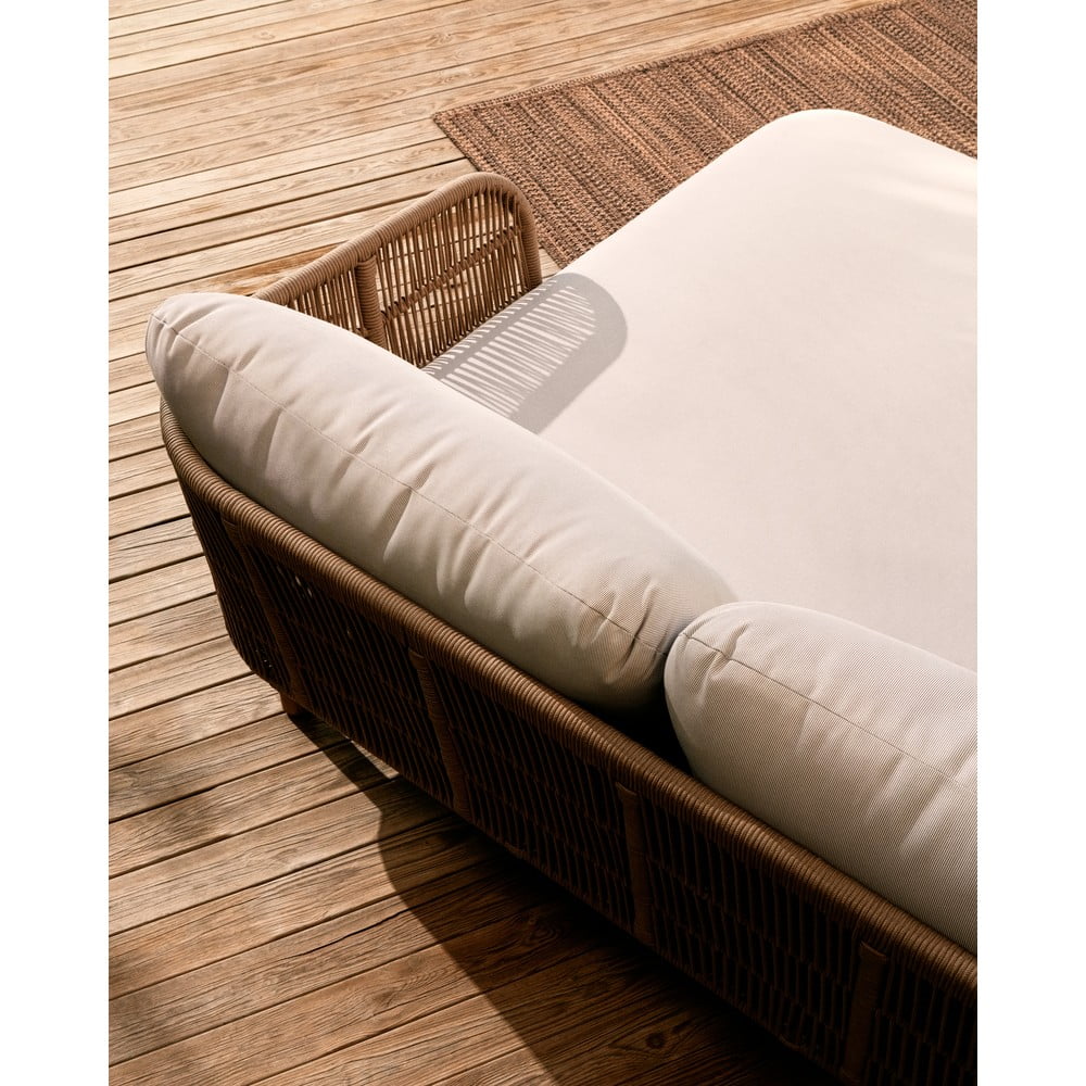 Kremowy/w naturalnym kolorze dwuosobowy drewniany leżak ogrodowy Catalina – Kave Home (zdjęcie 3)