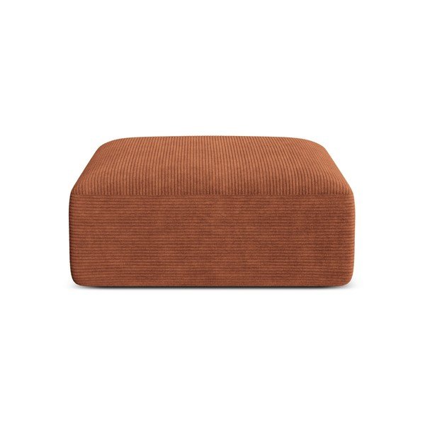 Sztruksowy podnóżek w kolorze terakoty Campi – Cosmopolitan Design-image-1