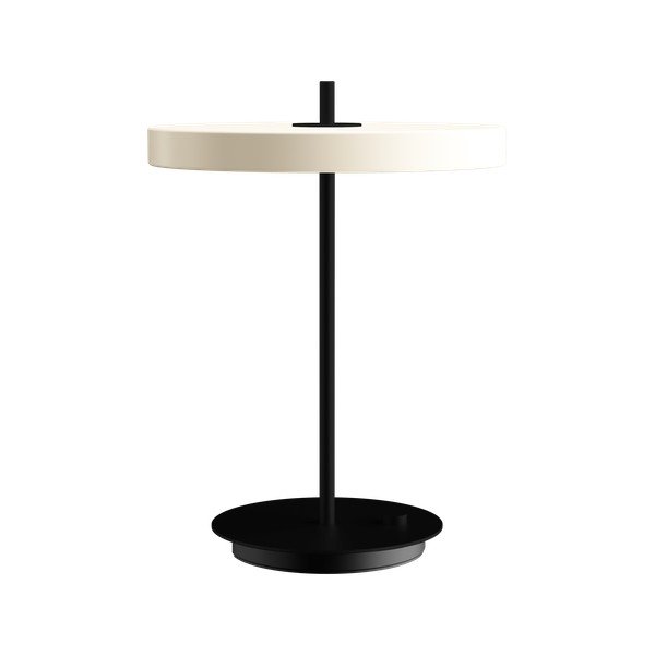 Czarno-biała metalowa lampa stołowa LED ze ściemniaczem i metalowym kloszem (wysokość 41,5 cm) Asteria Table – UMAGE