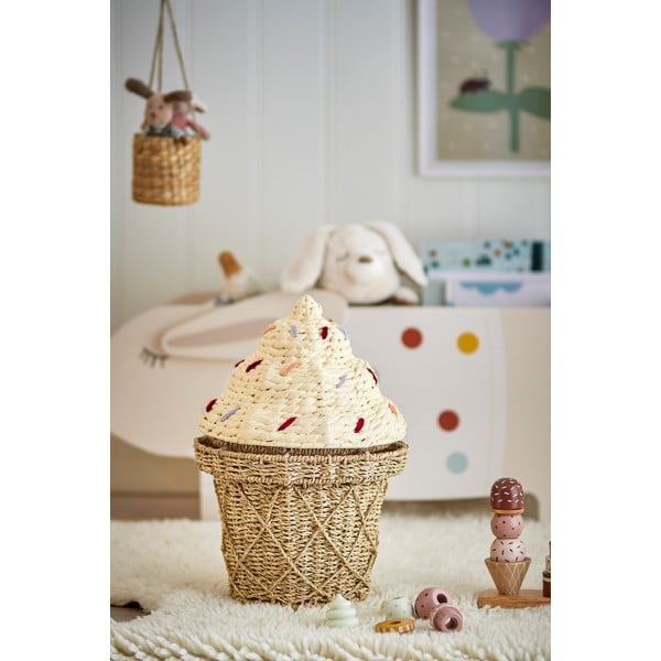 Dziecięcy kosz na zabawki z trawy morskiej w naturalnym kolorze ø 28x41 cm Cillie – Bloomingville Mini-image-1