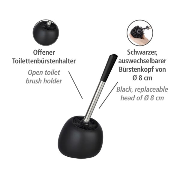 Czarna ceramiczna szczotka do WC Wenko Polaris-image-4